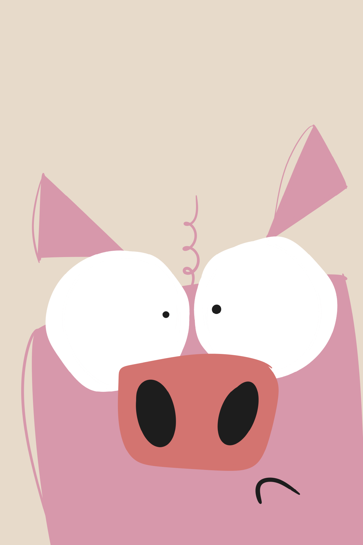Autoportrait animalier — cochon rose