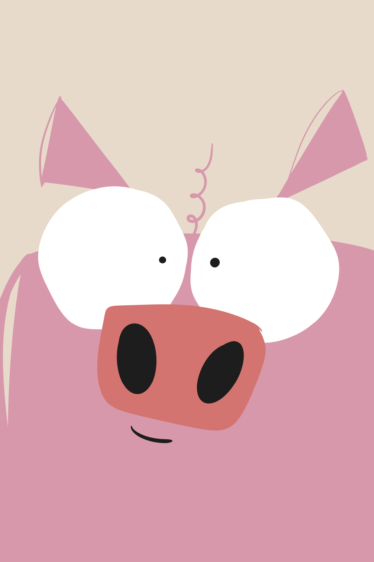 Autoportrait animalier — cochon rose (variante)