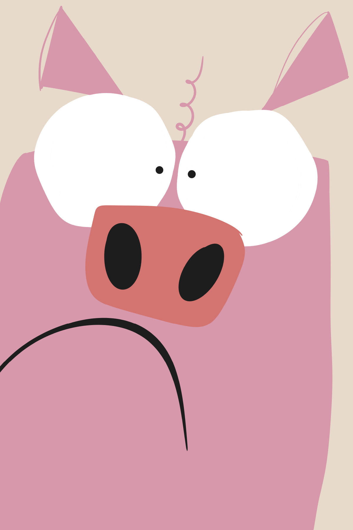 Autoportrait animalier — cochon boudeur