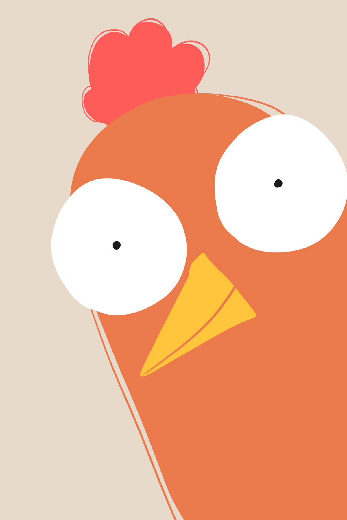 Autoportrait animalier — coq de face