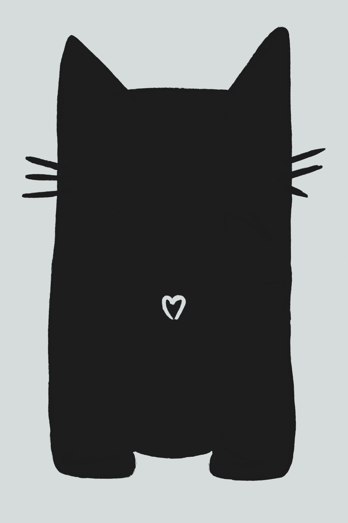 Autoportrait animalier — chat noir en silhouette