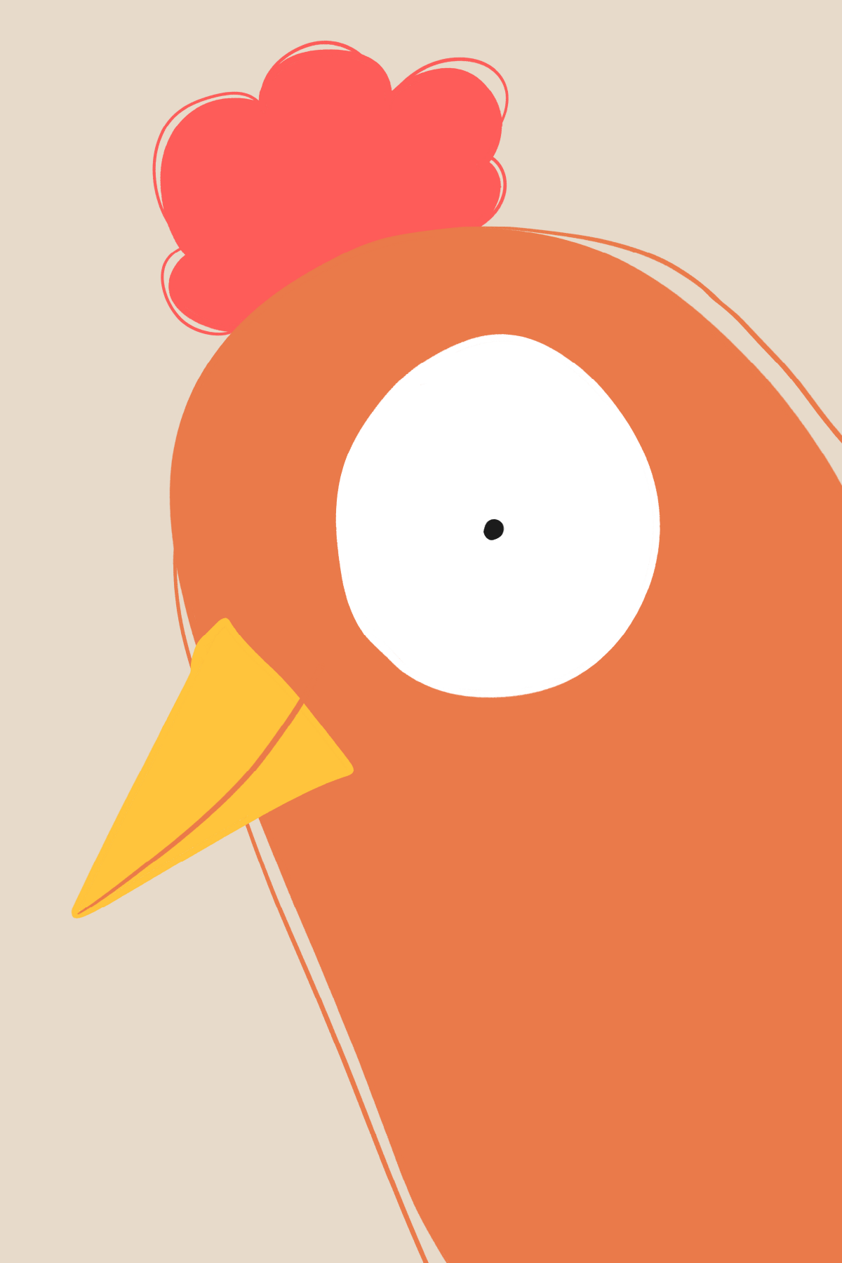 Autoportrait animalier — coq (variante)